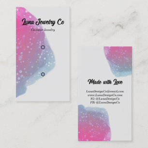 Tarjeta De Visita Joyería de arcoiris rosa pintada de dos pines
