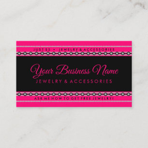 Tarjeta De Visita joyería de diamantes rosa negro