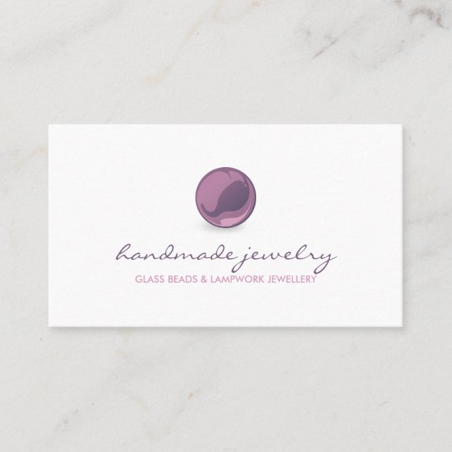 Tarjeta De Visita Joyería de lampwork con abalorios de vidrio (Anverso)