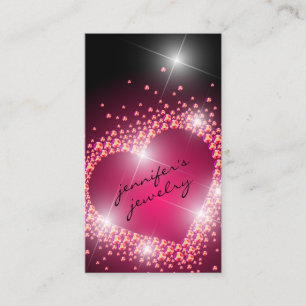 Tarjeta De Visita Joyería Diamantes Rosados gemas Corazón