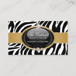 Tarjeta De Visita Joyería elegante de la moda de la cebra