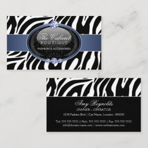 Tarjeta De Visita Joyería elegante de la moda de la cebra