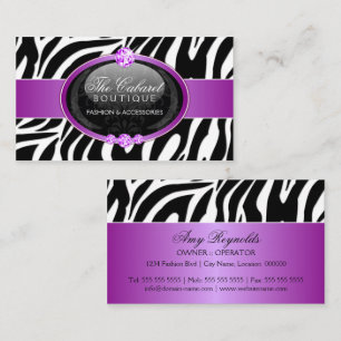Tarjeta De Visita Joyería elegante de la moda de la cebra