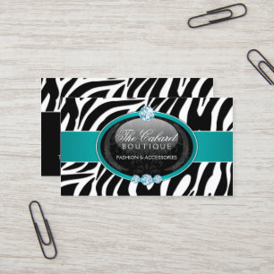 Tarjeta De Visita Joyería elegante de la moda de la cebra