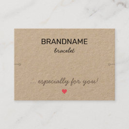 Tarjeta De Visita Joyería hecha a mano Tiny Heart Rustic Bracelet Ho