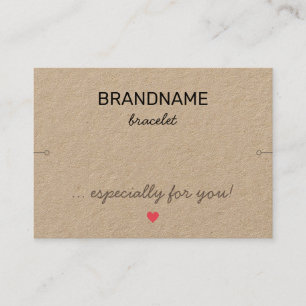 Tarjeta De Visita Joyería hecha a mano Tiny Heart Rustic Bracelet Ho