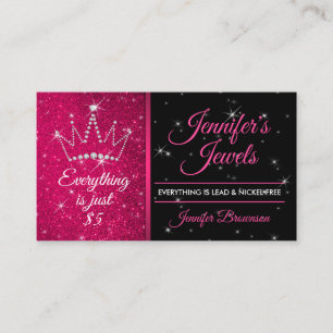 Tarjeta De Visita Joyería y Accesorios Corona de Diamante Rosa Brill