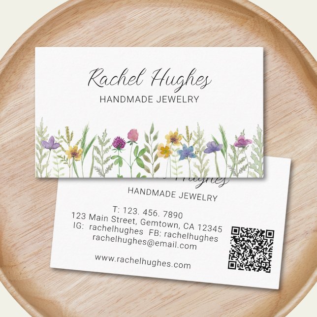 Tarjeta De Visita Joyero Código QR Floral (Subido por el creador)