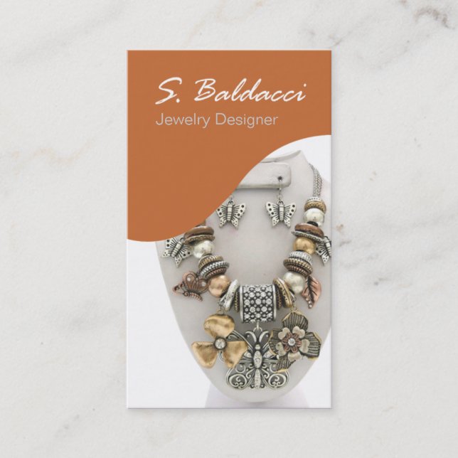 Tarjeta De Visita Joyero del personalizado del diseñador de la (Anverso)