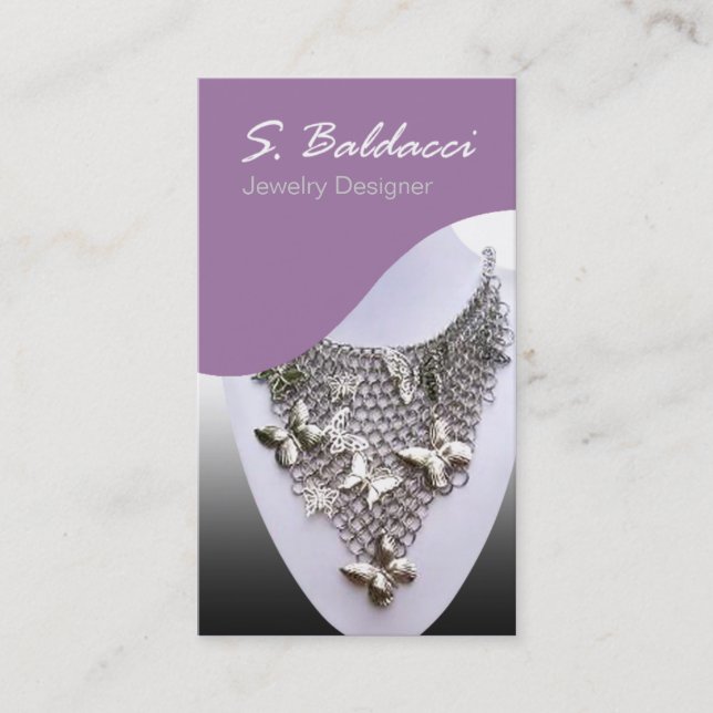 Tarjeta De Visita Joyero del personalizado del diseñador de la (Anverso)