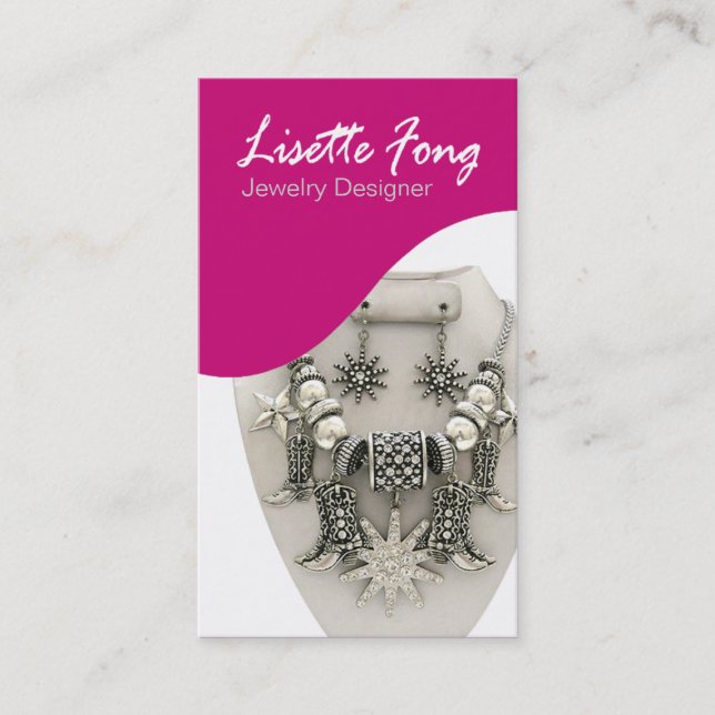 Tarjeta De Visita Joyero del personalizado del diseñador de la (Anverso)