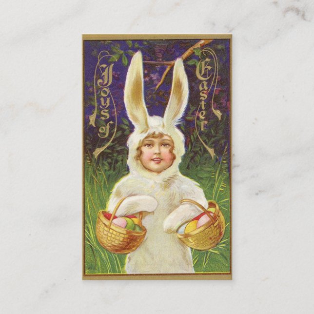 Tarjeta De Visita Joys of Easter Bunny Greeting (Anverso)