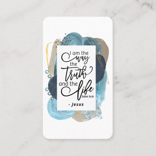Tarjeta De Visita Juan 14:6 Soy la verdadera vida biblia cristiana (Anverso)