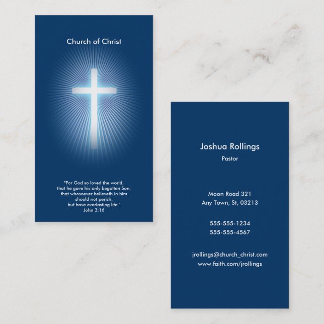 Tarjeta De Visita Juan 3:16 - Cristiano (Anverso / Reverso)