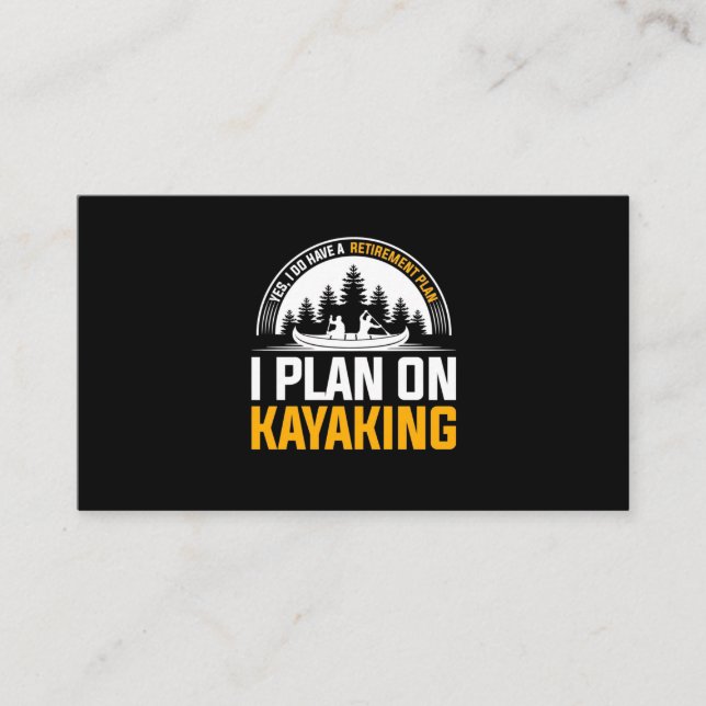 Tarjeta De Visita Jubilación Que Planeo En Kayak (Anverso)
