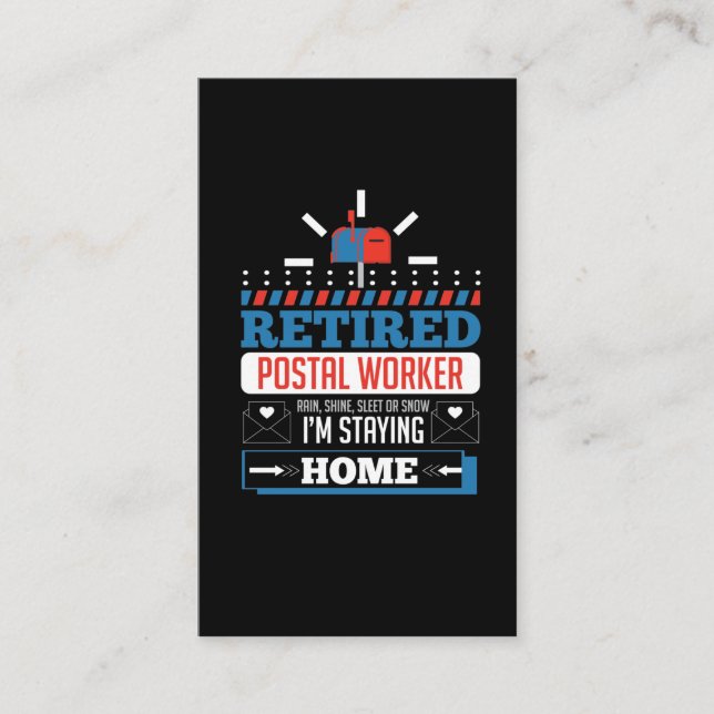 Tarjeta De Visita Jubilado Trabajador Postal Gracioso Retiro Postman (Anverso)