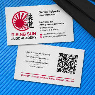Tarjeta De Visita Judo academy instructor - Kanji and rising sun