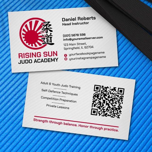 Tarjeta De Visita Judo academy instructor - Kanji and rising sun (Subido por el creador)