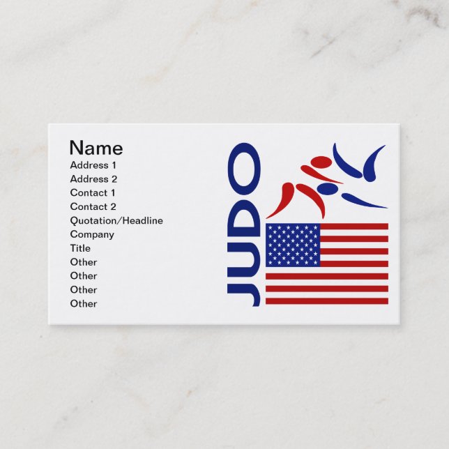 Tarjeta De Visita Judo Estados Unidos (Anverso)