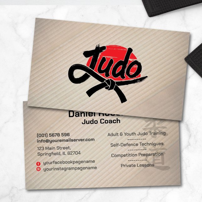 Tarjeta De Visita Judo instructor - Black Belt and sun (Subido por el creador)