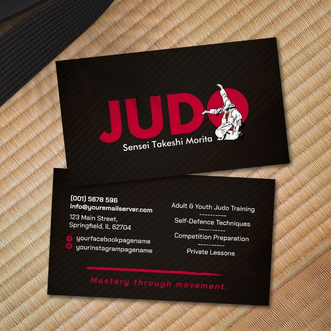 Tarjeta De Visita Judo instructor - Kanji and Judoka  (Subido por el creador)