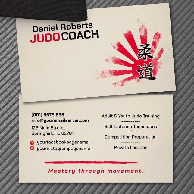 Tarjeta De Visita Judo instructor - Kanji and Judoka  (Subido por el creador)