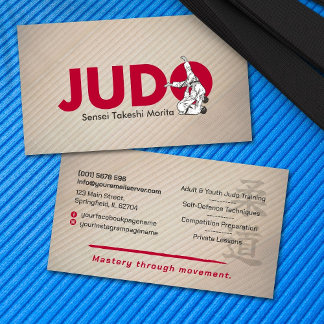 Tarjeta De Visita Judo instructor - Kanji and Judoka