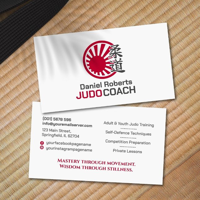 Tarjeta De Visita Judo instructor - Kanji and Rising Sun (Subido por el creador)