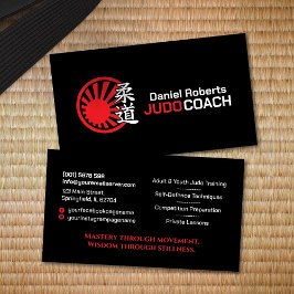 Tarjeta De Visita Judo instructor - Kanji and Rising Sun