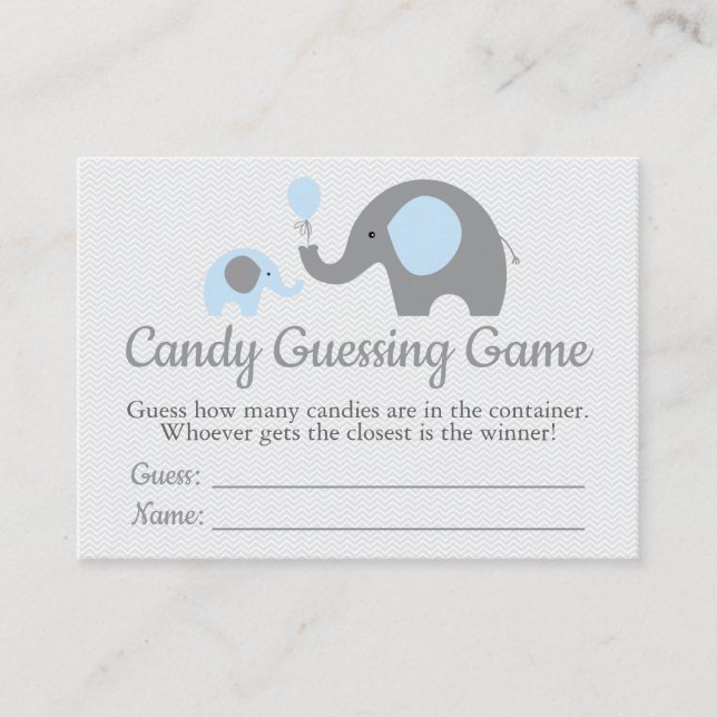 Tarjeta De Visita Juego de adivinación de las golosinas de Baby Show (Anverso)