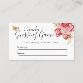 Tarjeta De Visita Juego de adivinanzas de candy de Baby Shower sobre