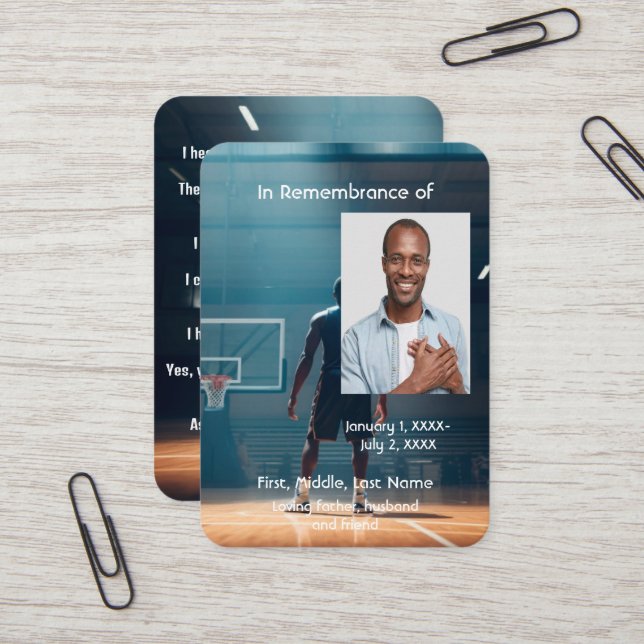 Tarjeta De Visita juego de baloncesto Memorial Pocket Card (Anverso/Reverso In Situ)