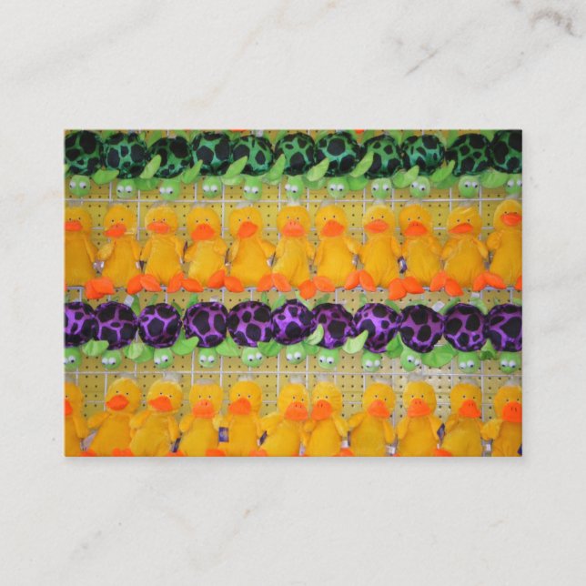 Tarjeta De Visita Juego de Carnaval Perjuicios de juguete de pato de (Anverso)