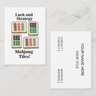 Tarjeta De Visita Juego de estrategia de suerte con fichas de Mahjon
