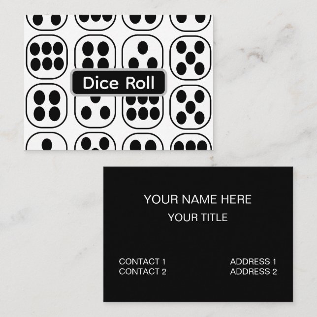 Tarjeta De Visita Juego de juego de rollo de dados (Anverso / Reverso)