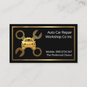 Tarjeta De Visita Juego de llaves para coche dorado Reparación mecán