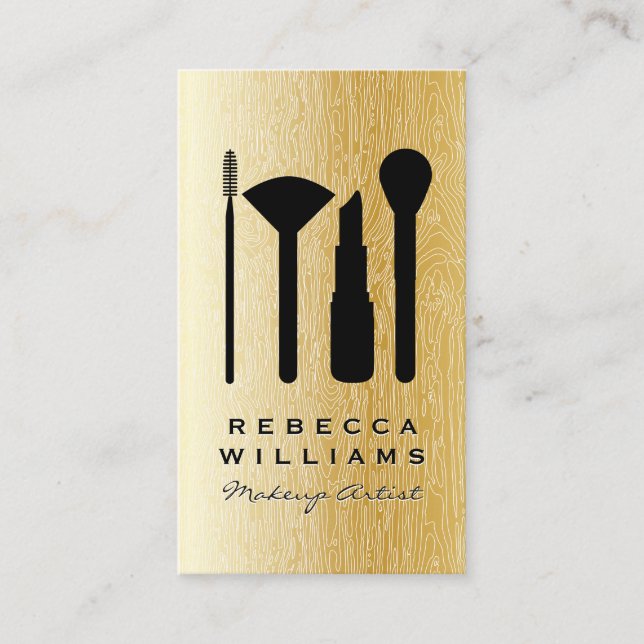 Tarjeta De Visita Juego de maquillaje de fondo de líneas naturales d (Anverso)