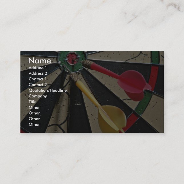 Tarjeta De Visita Juego de mesa del dardo (Anverso)