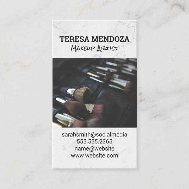 Tarjeta De Visita Juego de pinceles de maquillaje (Anverso)