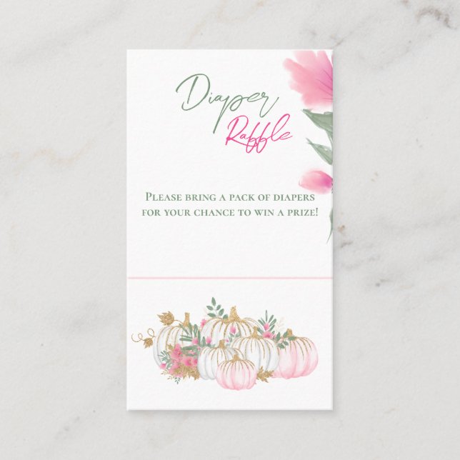 Tarjeta De Visita Juego de Raffé de pañal de bebé de calabaza blanca (Anverso)