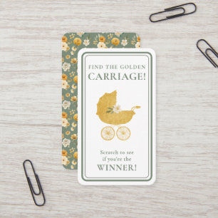 Tarjeta De Visita Juego de Rascado de Carruaje Dorado Verde Salvia G