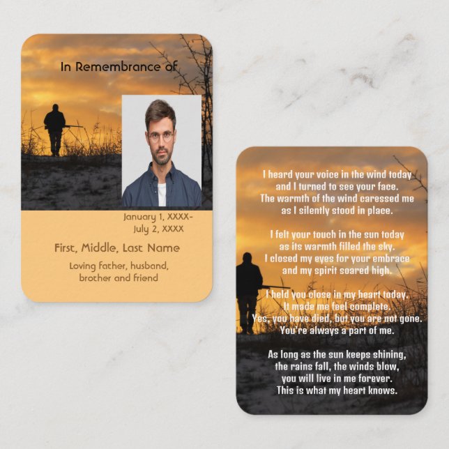 Tarjeta De Visita juego de Stalking Memorial Pocket Card Hunter (Anverso / Reverso)