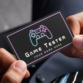 Tarjeta De Visita Juego de video Tester Desarrollador Gamer Neon ros