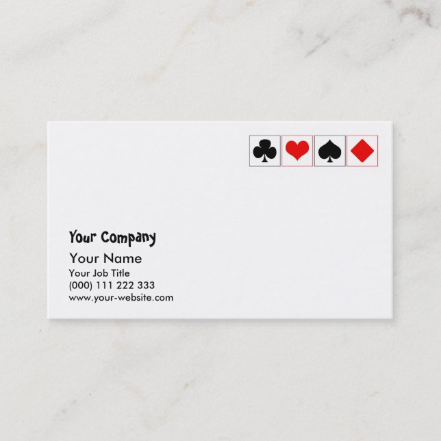 Tarjeta De Visita Juegos del naipe (Anverso)