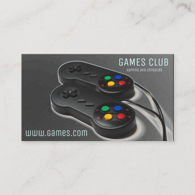 Tarjeta De Visita Juegos en línea juegos de ordenador negocio (Anverso)
