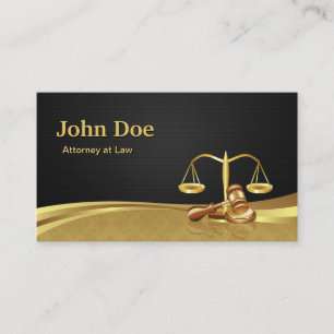 Tarjeta De Visita Juez abogado Elegante Damasco de Oro Negro