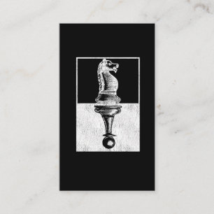 Tarjeta De Visita Jugador de ajedrez de época Pawn y Knight Boardga