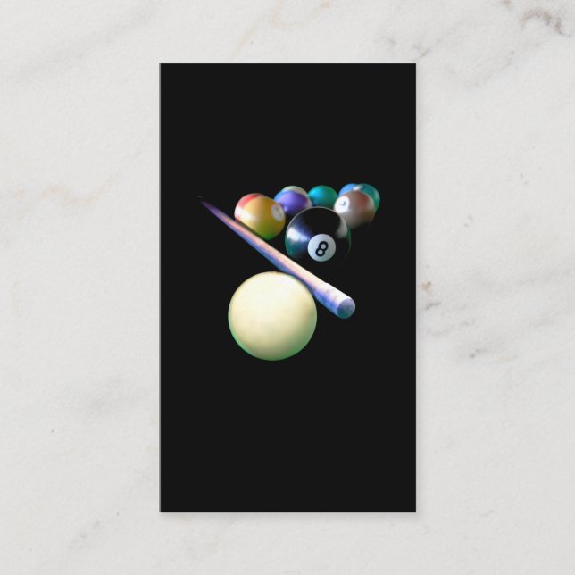 Tarjeta De Visita Jugador de billar Billiard Balls Cue Snooker (Anverso)