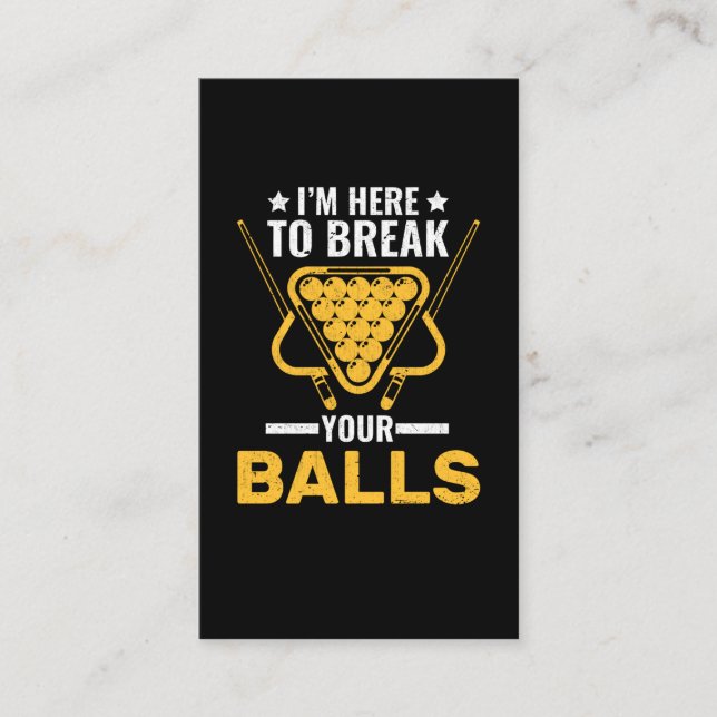 Tarjeta De Visita Jugador de billar de Chiste de Billard Sarcástico (Anverso)