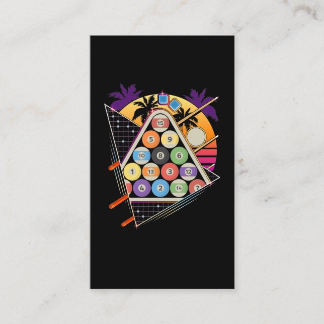 Tarjeta De Visita Jugador de billar Snooker de Billiard Vaporwave 80 (Anverso)